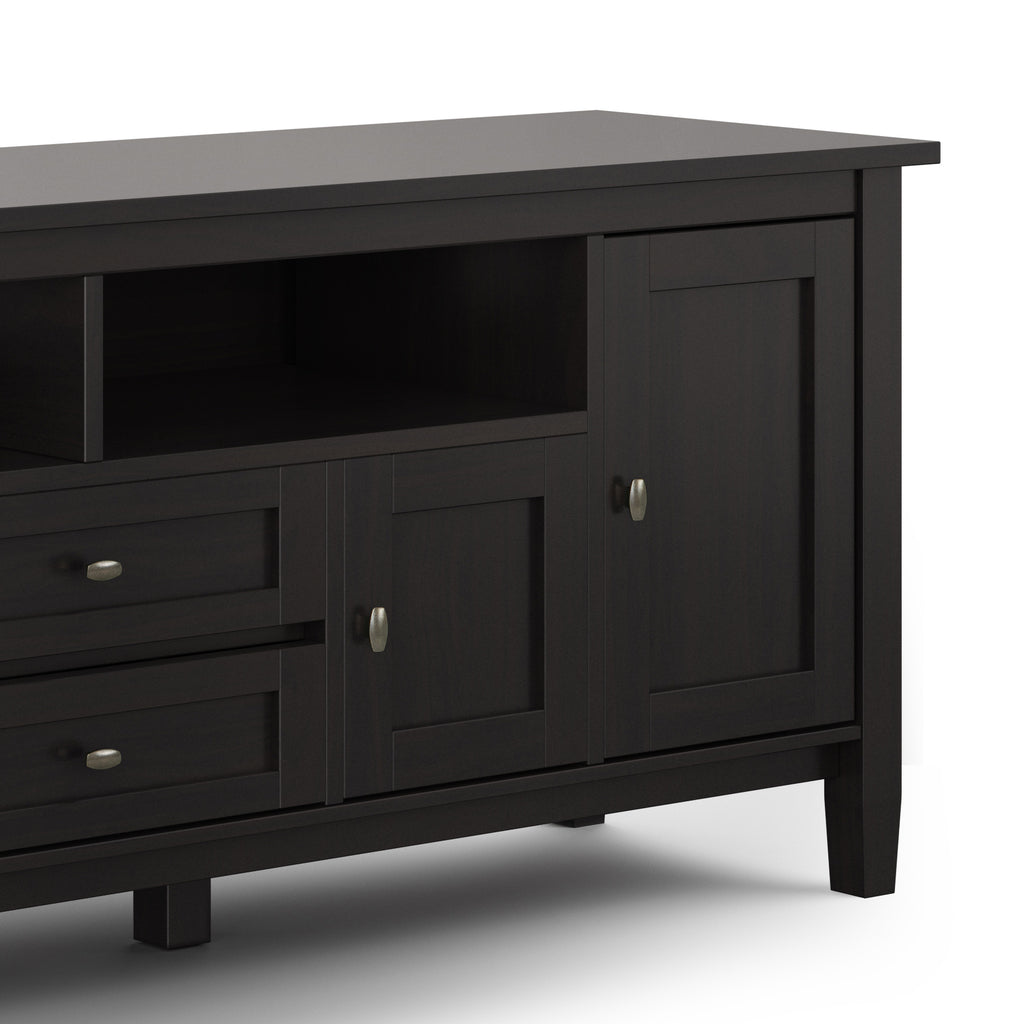 Warm Shaker 72 Inch Wide Solid Wood TV Stand in Hickory