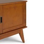 Draper 60 Inch Wide Solid Wood Mid Century Low TV Stand in Teak