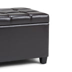 Sienna 33 Inch Wide Storage Ottoman Bench in Tanners
