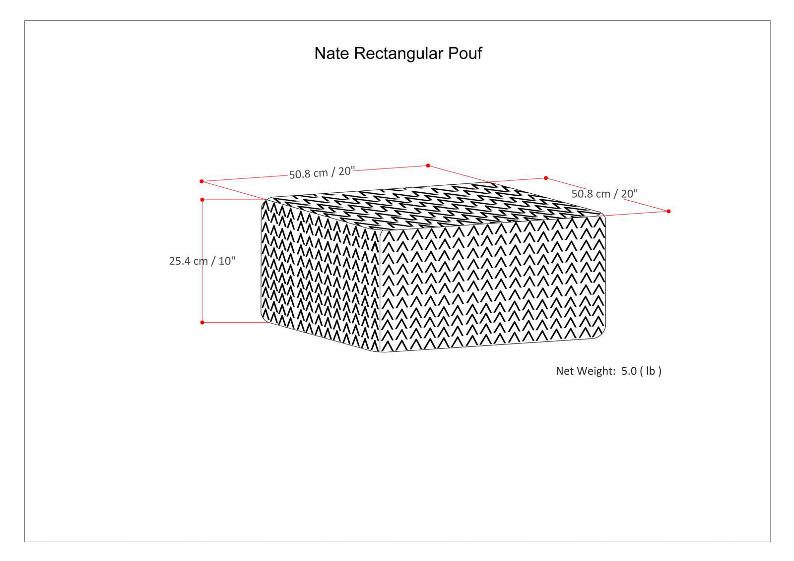 Nate Square Pouf - Patterned