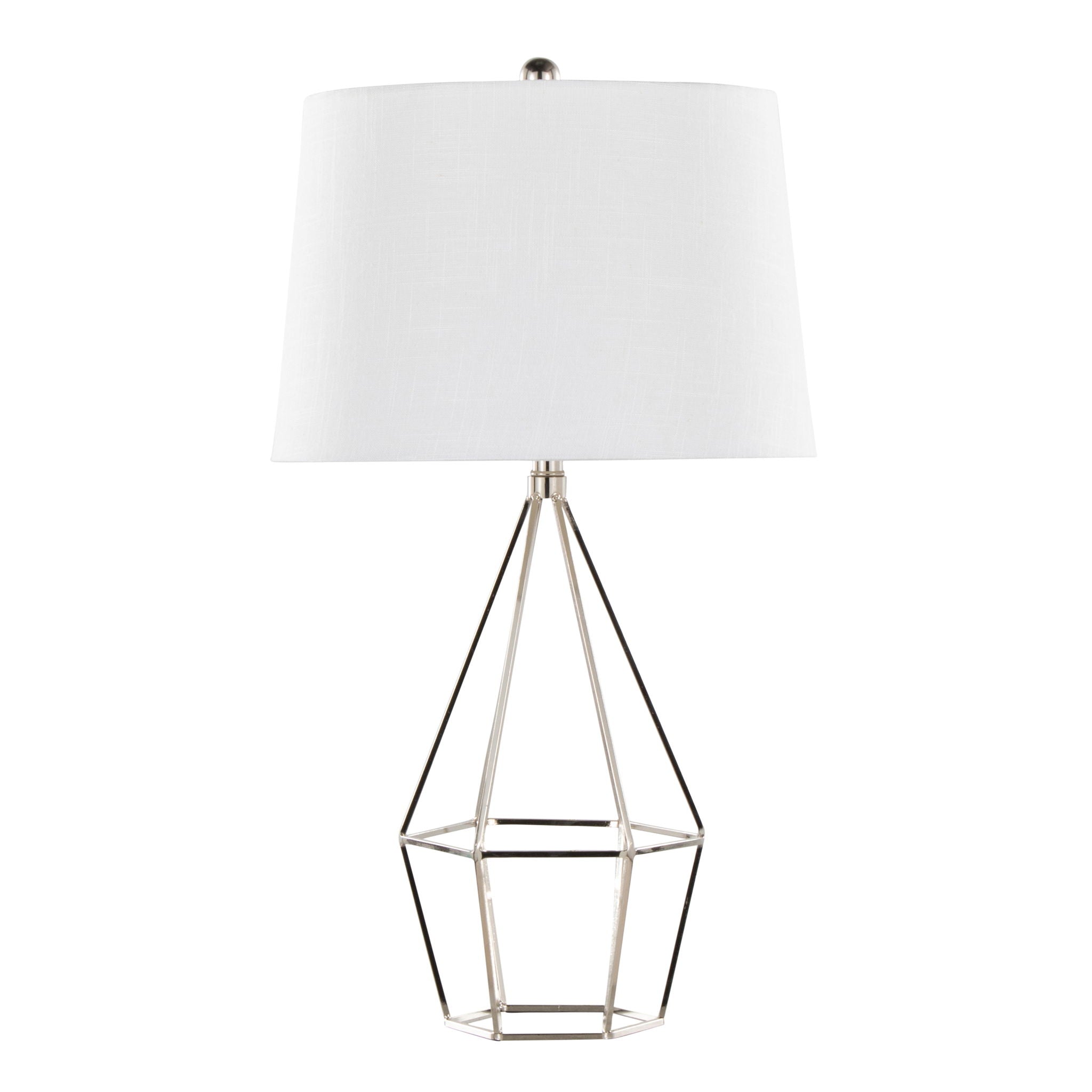 Diana - Contemporary Table Lamp (Set of 2) - Polished Nickel / Black Satin