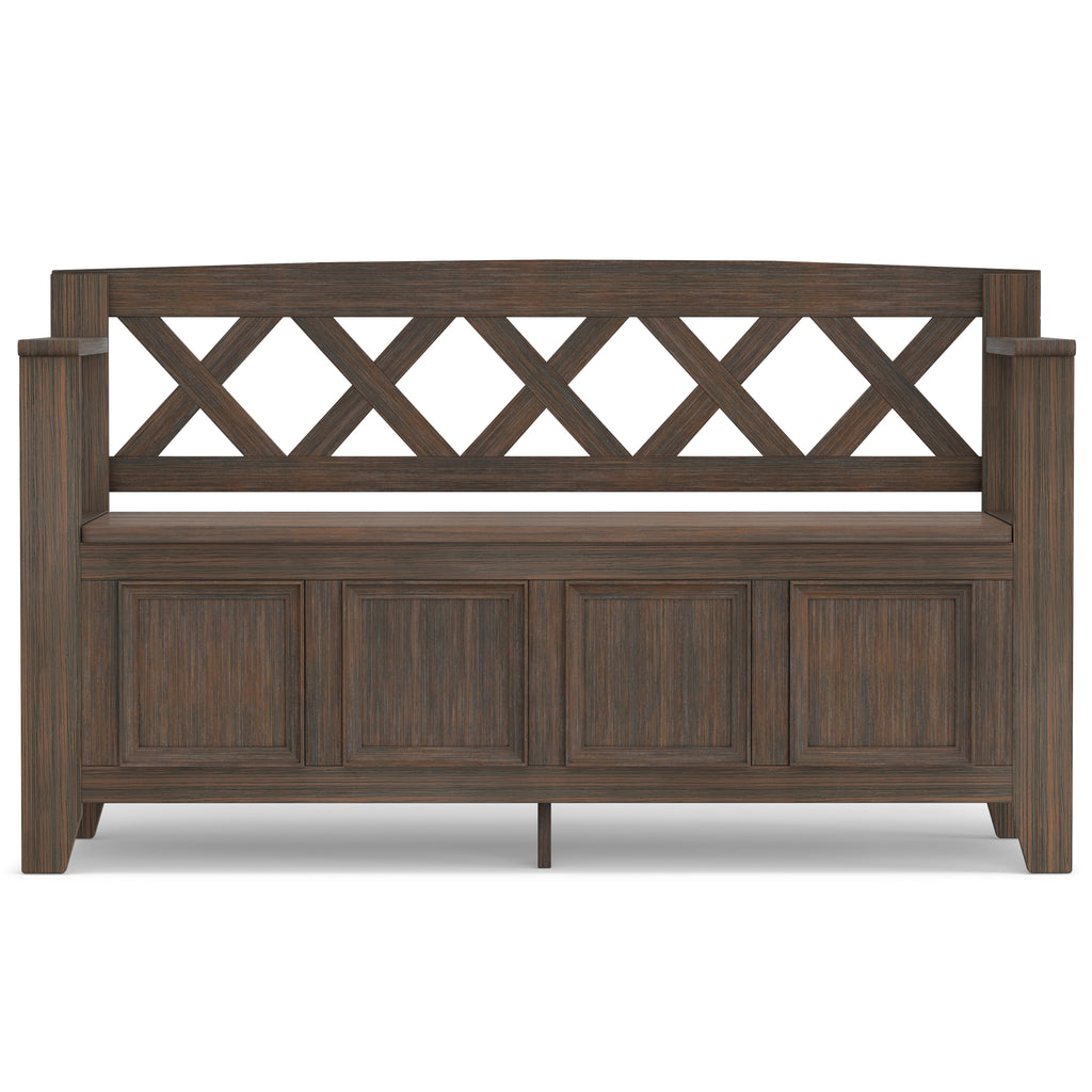 Amherst Solid Wood Entryway Storage Bench in Farmhouse