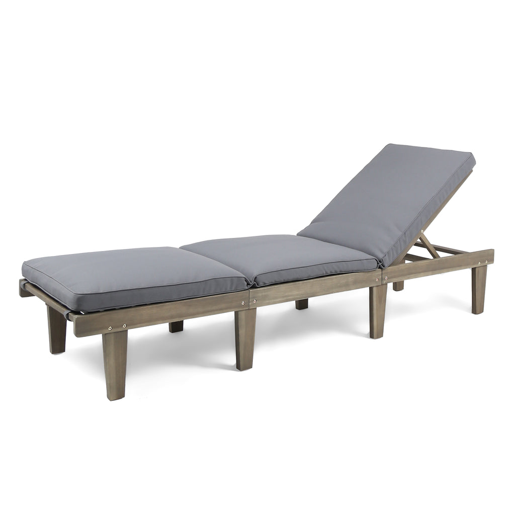 Ariana KD Wood Chaise Lounge With Cushion