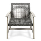 Hampton Wood + Wicker Club Chair Set of 2