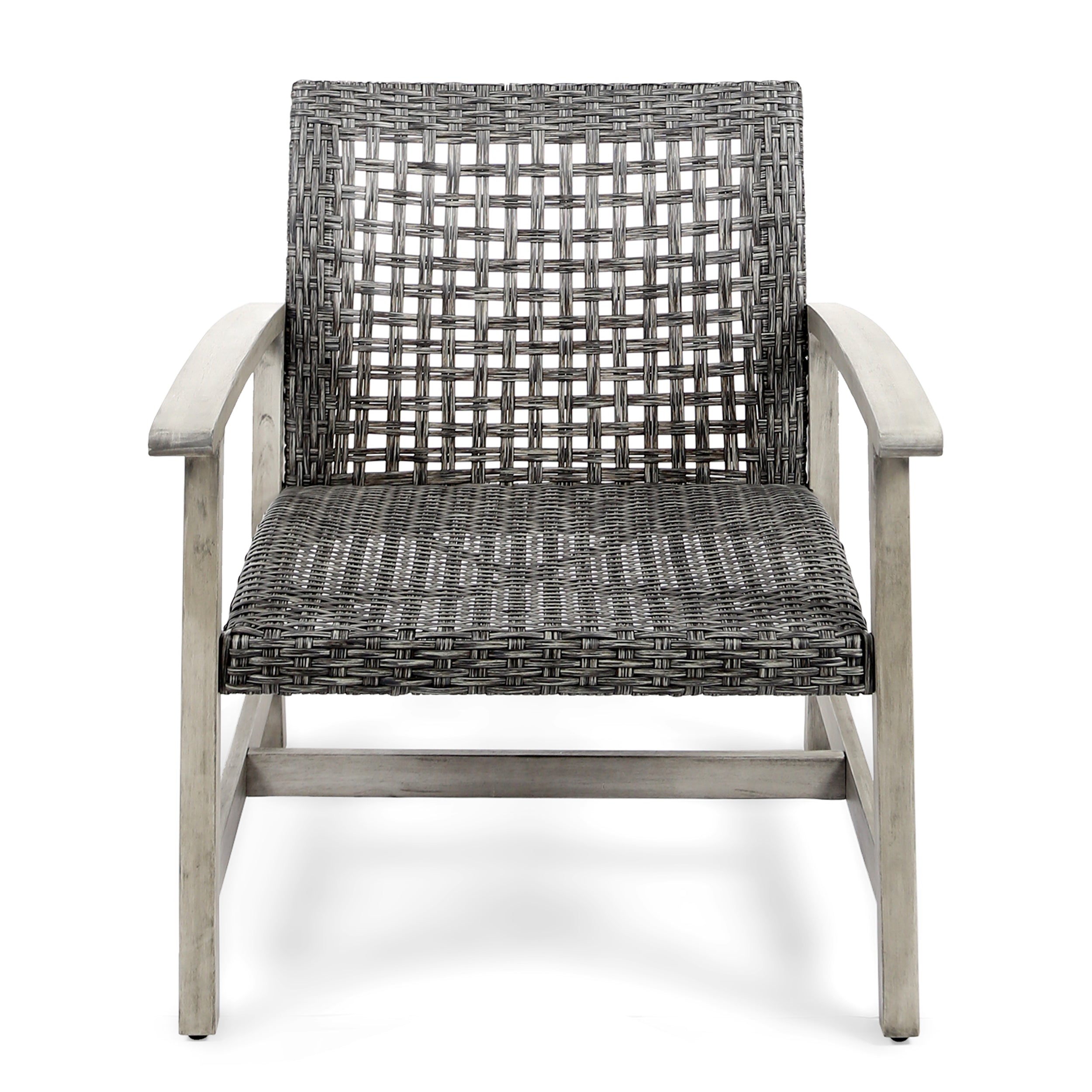 Hampton Wood + Wicker Club Chair Set of 2