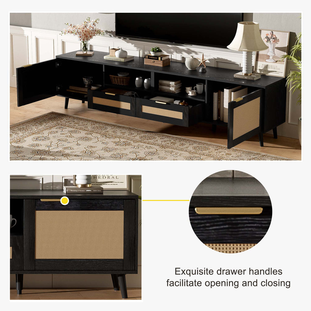 Rattan TV Stand for TVs up to 85''
