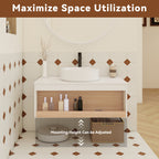 36" Floating Bathroom Vanity With Glossy Finish