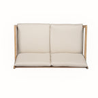 Outdoor Acacia Wood Loveseat with Coffee Table, Light Teak Frame