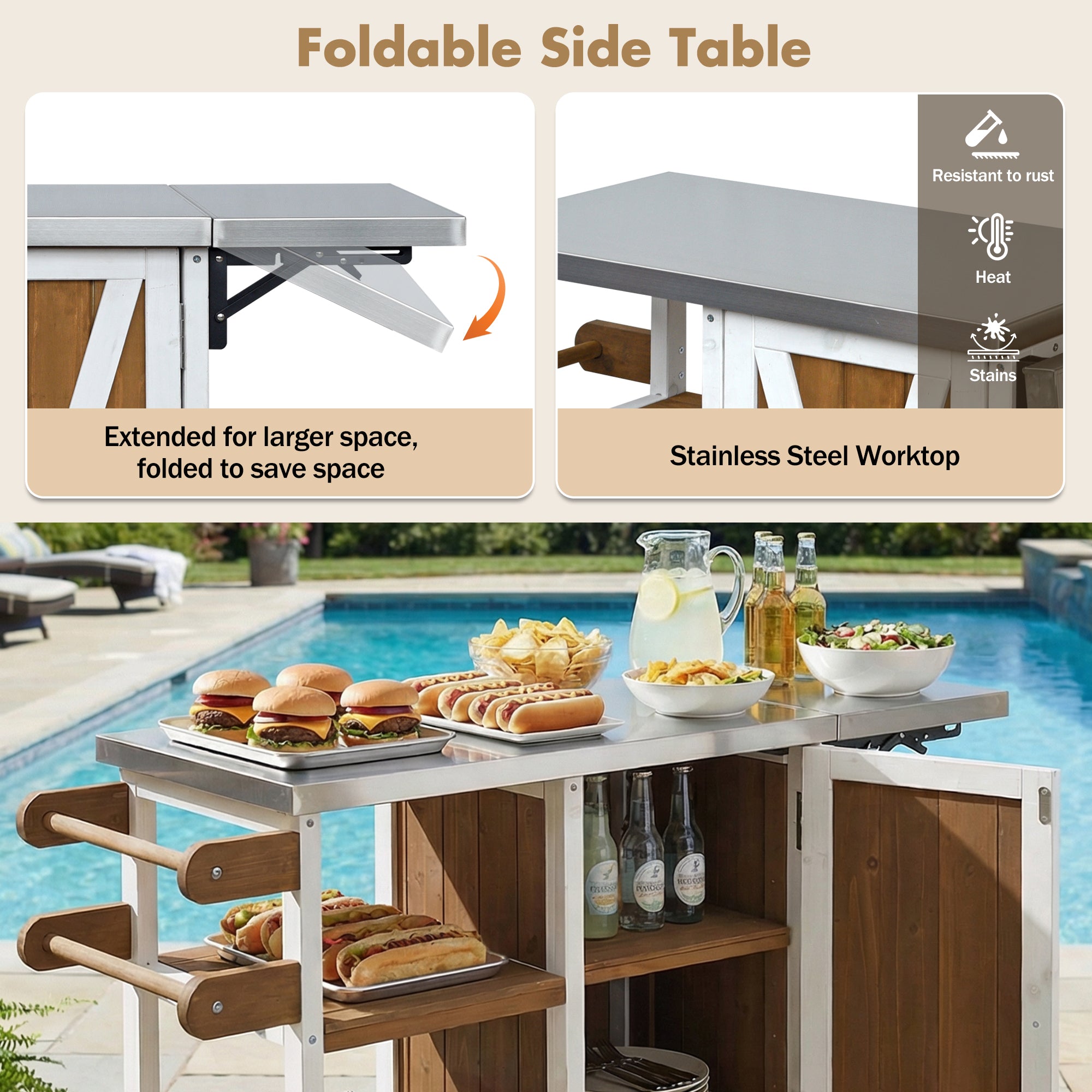 Foldable Outdoor Kitchen Island