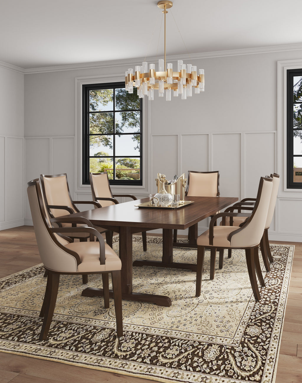 Grand Wood Upholstered Armchair