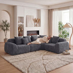 Oversized Cloud Velvet Curved Sectional Couch