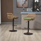 Modern Swivel Bar Stools Set of 2 Adjustable Counter Height Chairs