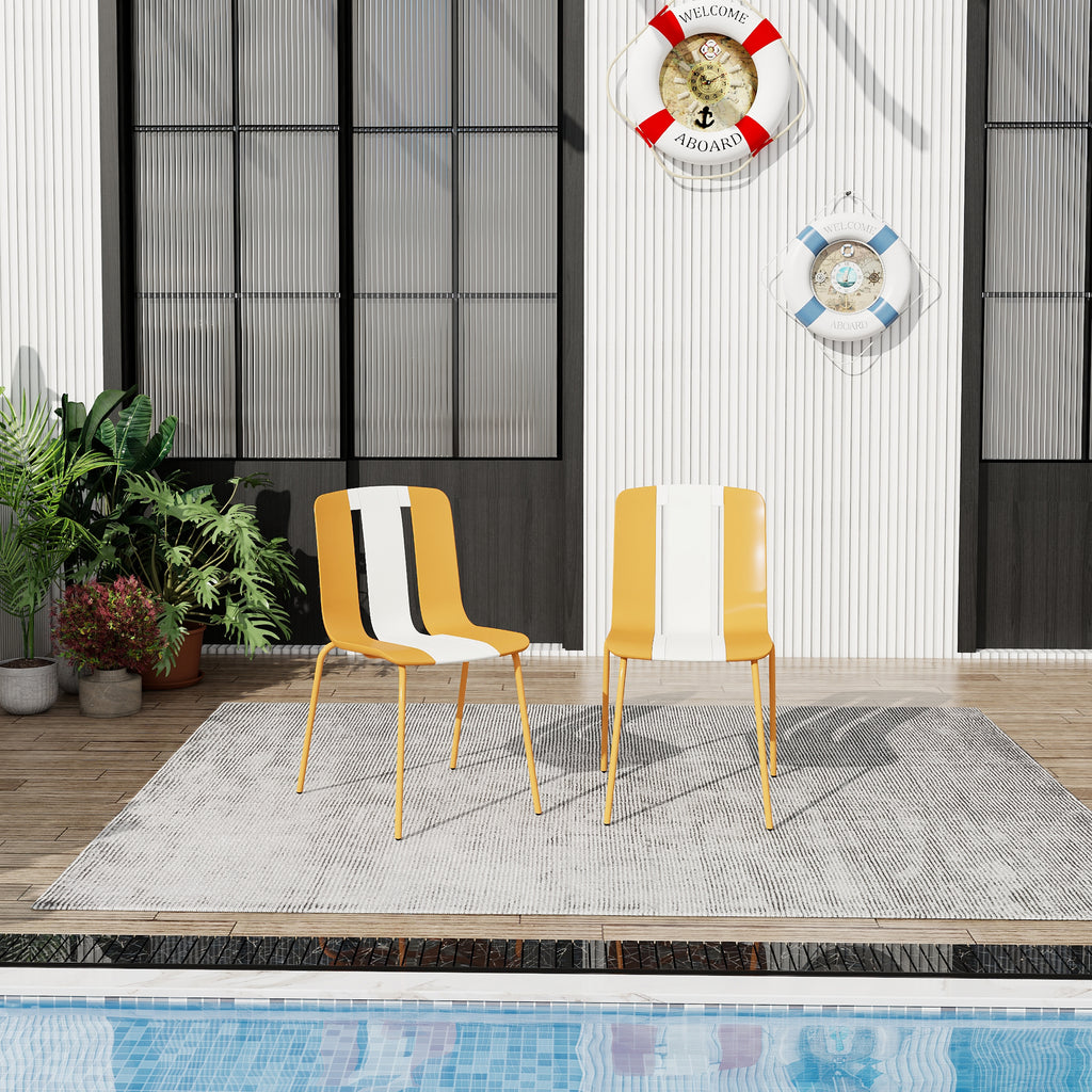Summer 4-Pack Modern Striped Color Block Chairs