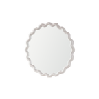 White Scalloped Round Wall Mirror