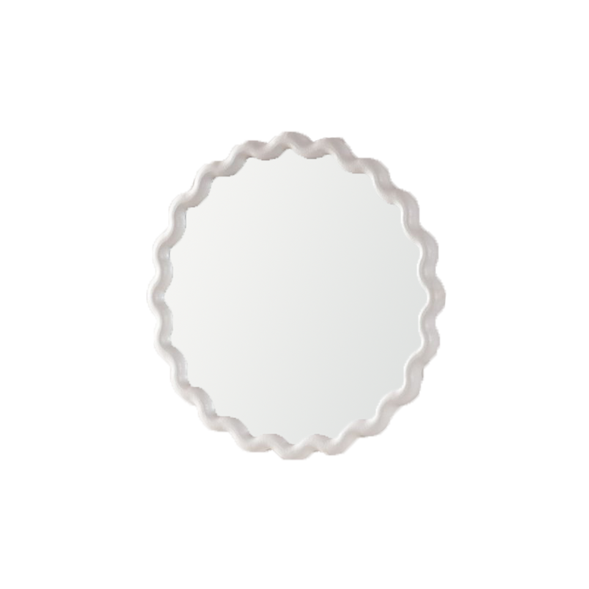 White Scalloped Round Wall Mirror
