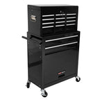 High Capacity Rolling Tool Chest with Wheels and Drawers, 8-Drawer Tool Storage Cabinet--BLACK
