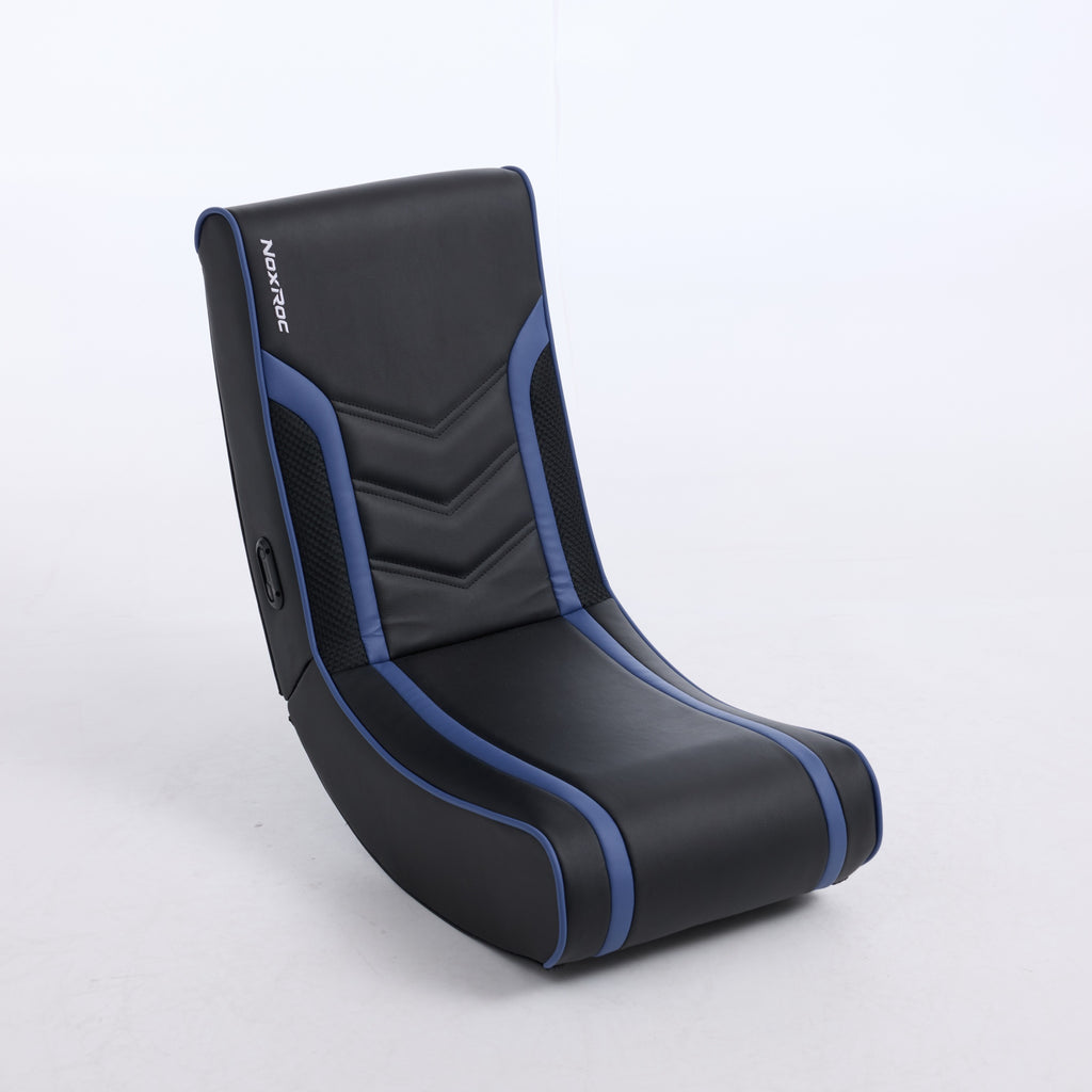 Gaming Rocker Floor Chair with RGB LED Lights, PU Leather, Black