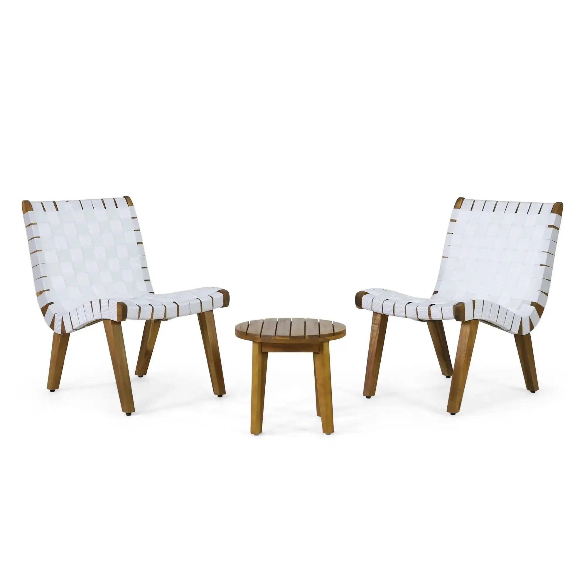 Outdoor 3 Piece Rope Weave Patio Seating Set