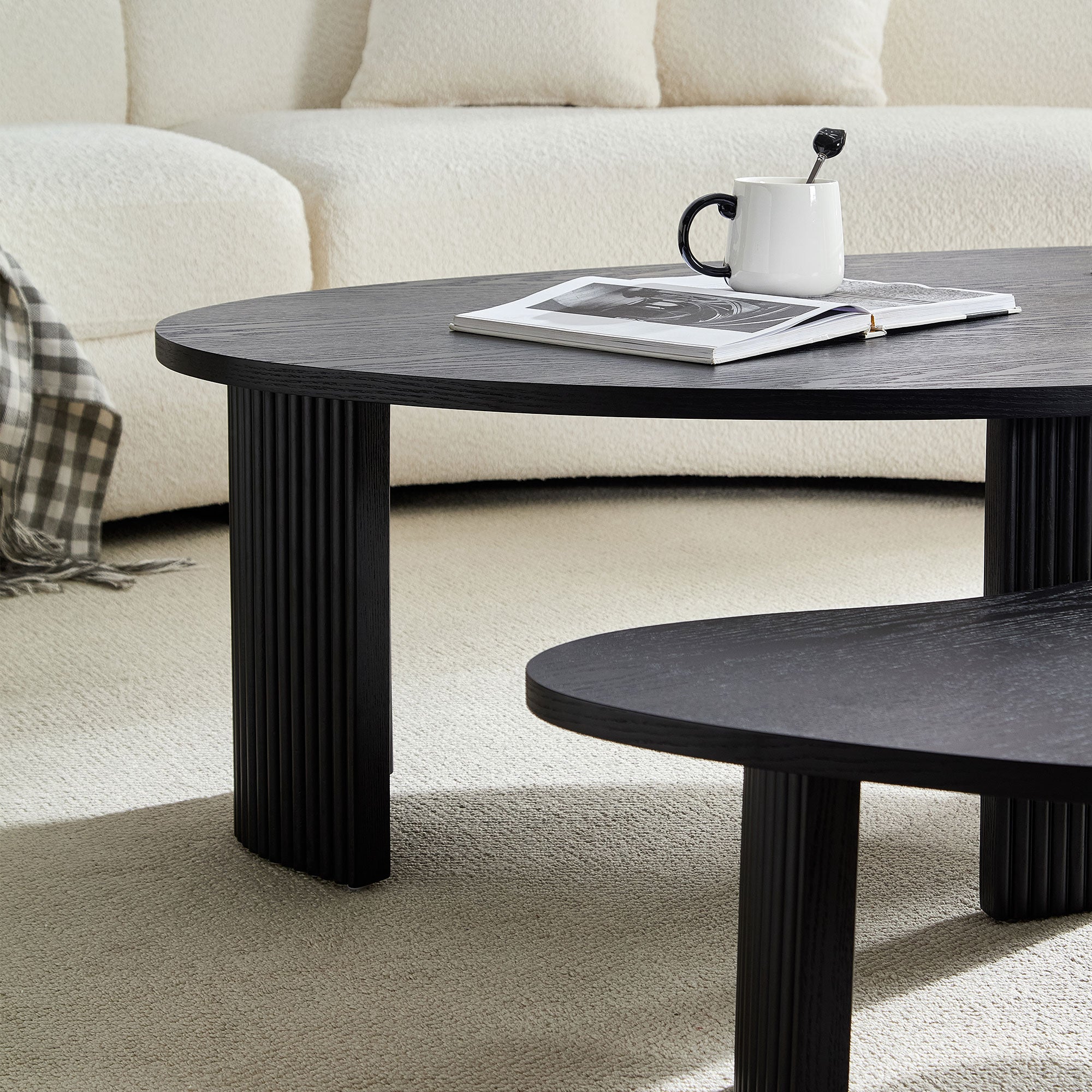 2-Piece Modern Irregular Shape Coffee Table Set