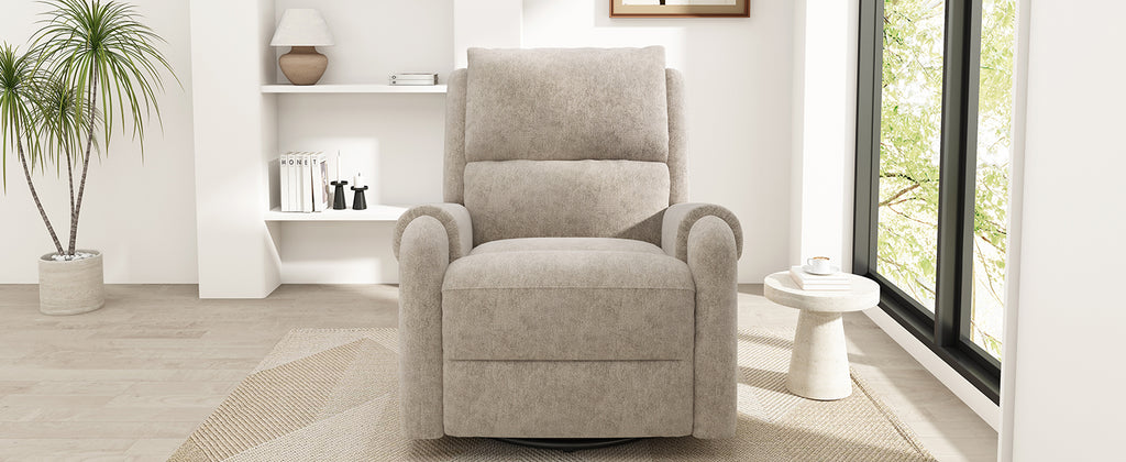 Manual Recliner Massage Recliner Chair in Oatmeal