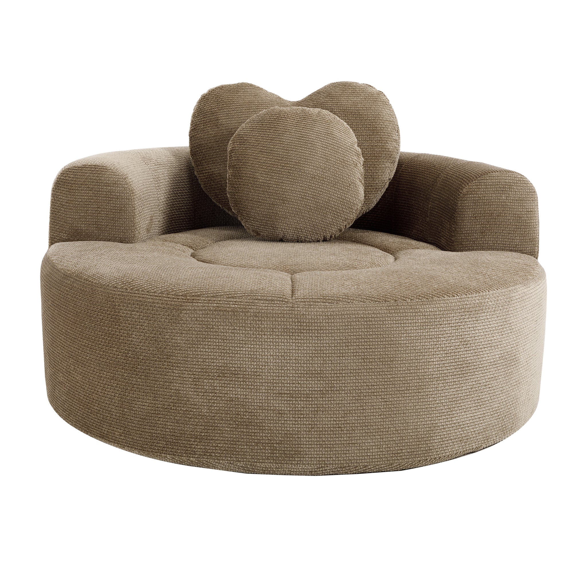 Round Sofa Bed with Memory Foam Sectional Couches for Living Room