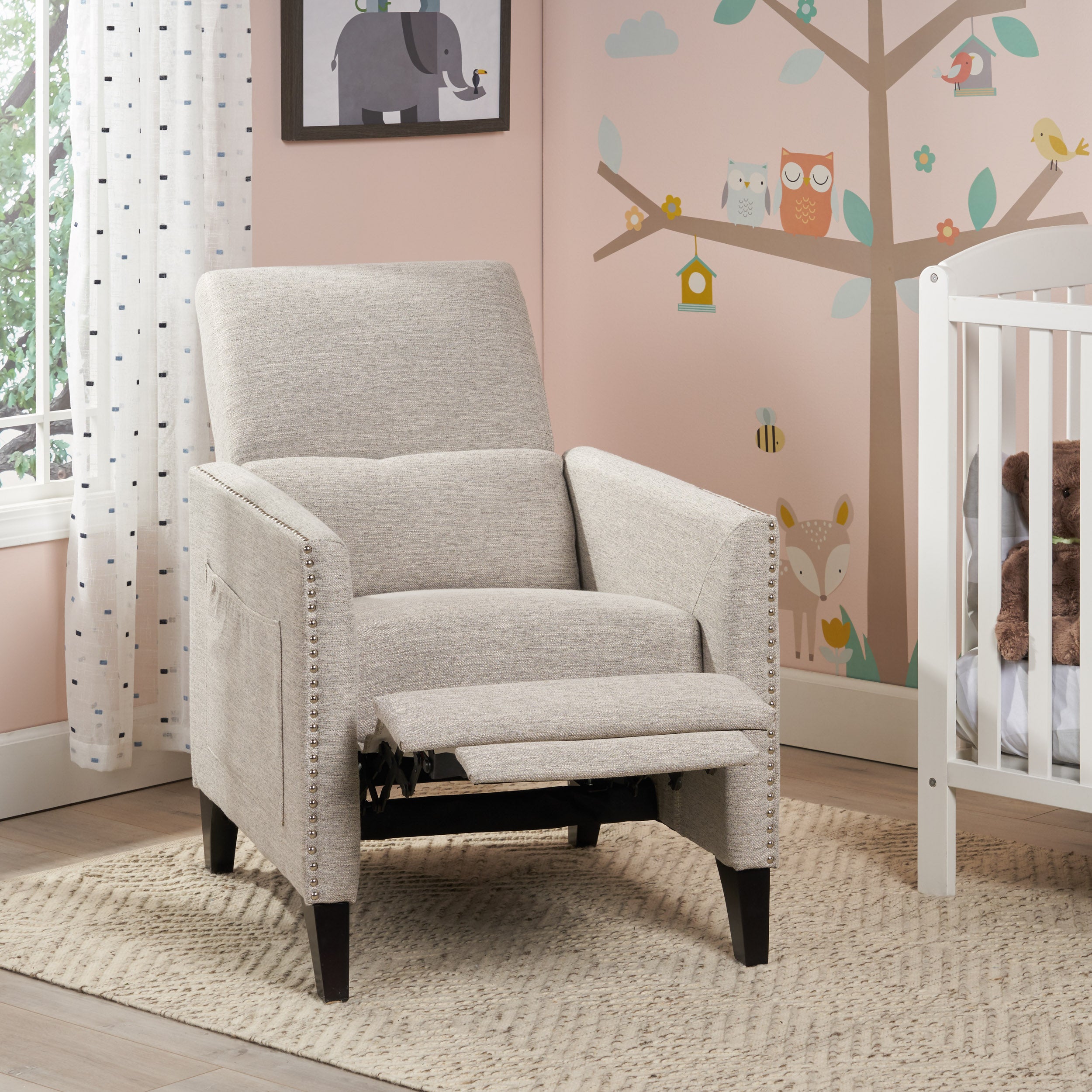 Pushback Recliner Chair with Side Pocket