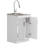 Darwin Deluxe 24" Laundry Cabinet with Pull-out Faucet and Stainless Steel Sink