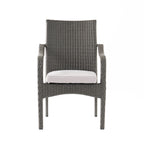 Outdoor PE Rattan Stacking Chair Set with Cushions (Set of 4)