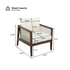 Outdoor 4-Piece Sofa Set with Acacia Wood Frame