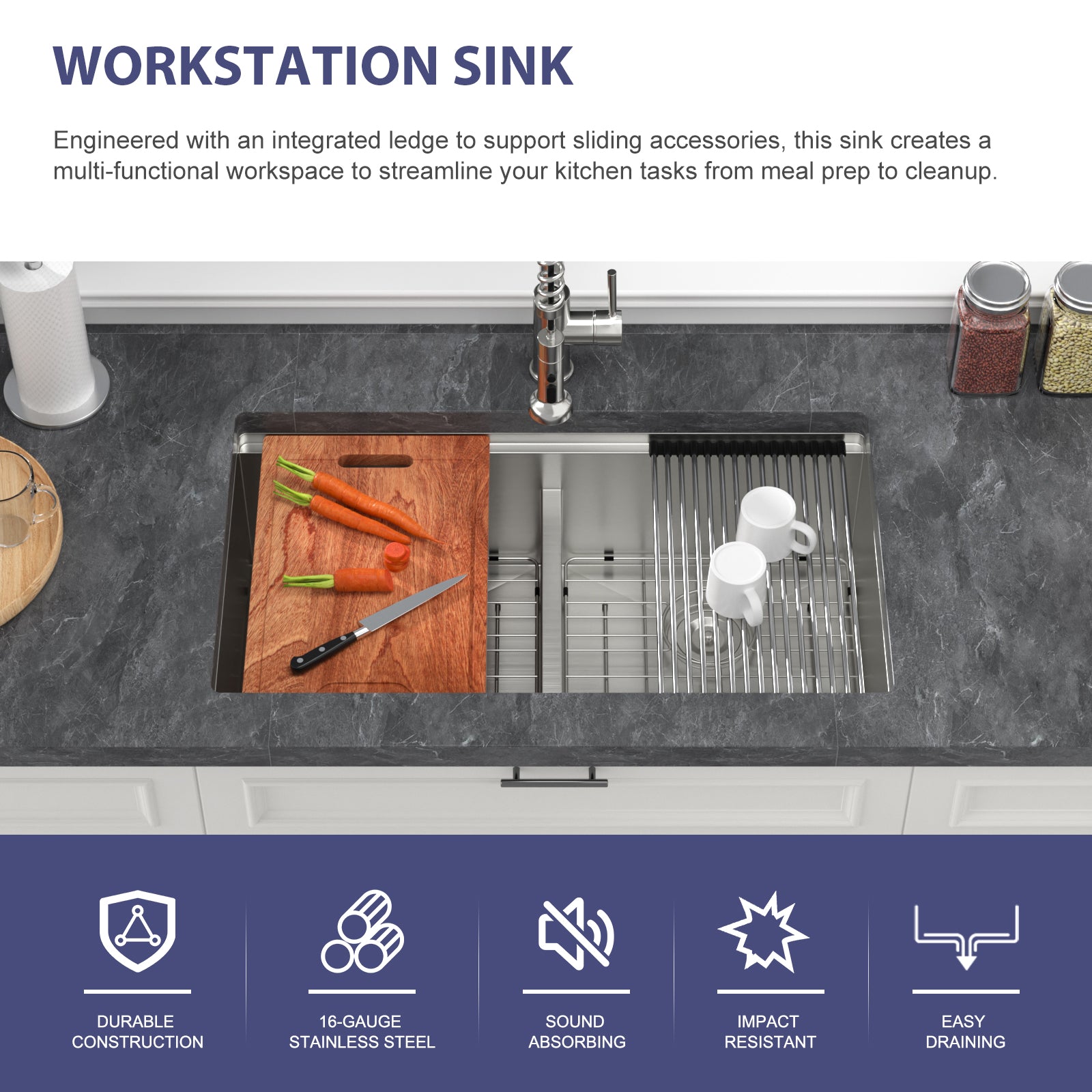 Double Bowl (50/50) Undermount Kitchen Sink