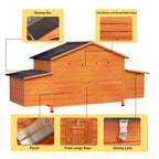 Large Wooden Chicken Coop with 2 Nesting Boxes