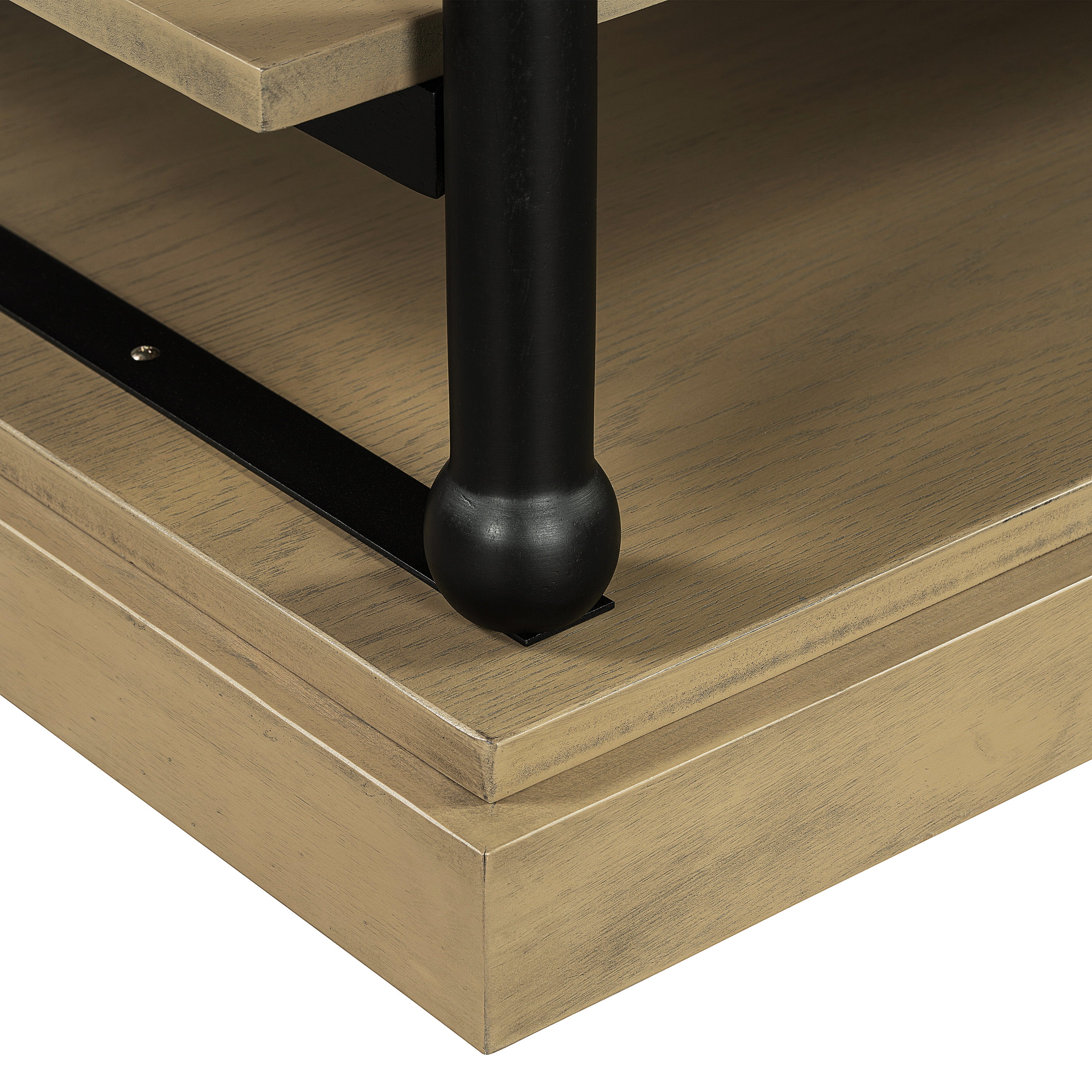 55.1" Wood Coffee Table with Open Shelves