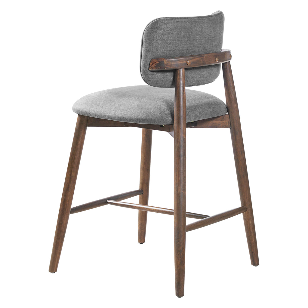 25.7 Inch Seat Height Fabric & Rubberwood Bar Stool