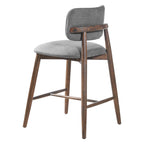 25.7 Inch Seat Height Fabric & Rubberwood Bar Stool