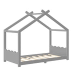 Twin House Floor Bed with Support Slats