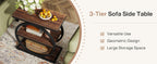 End Table Set of 2 with 3 Storage Shelves