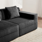 Armless Sofa With Pillow Corduroy