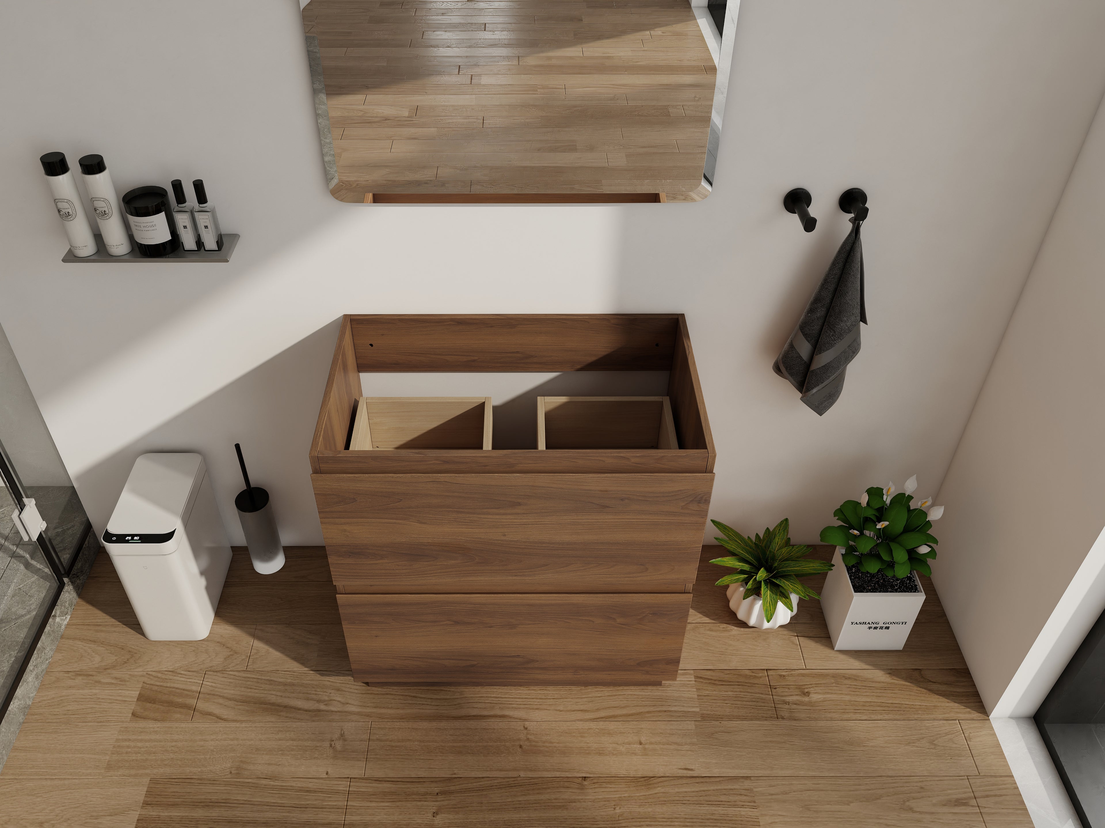 30" Modern Undermount Bathroom Sink Cabinet