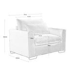 Beige Corduroy Deep Seat Accent Chair