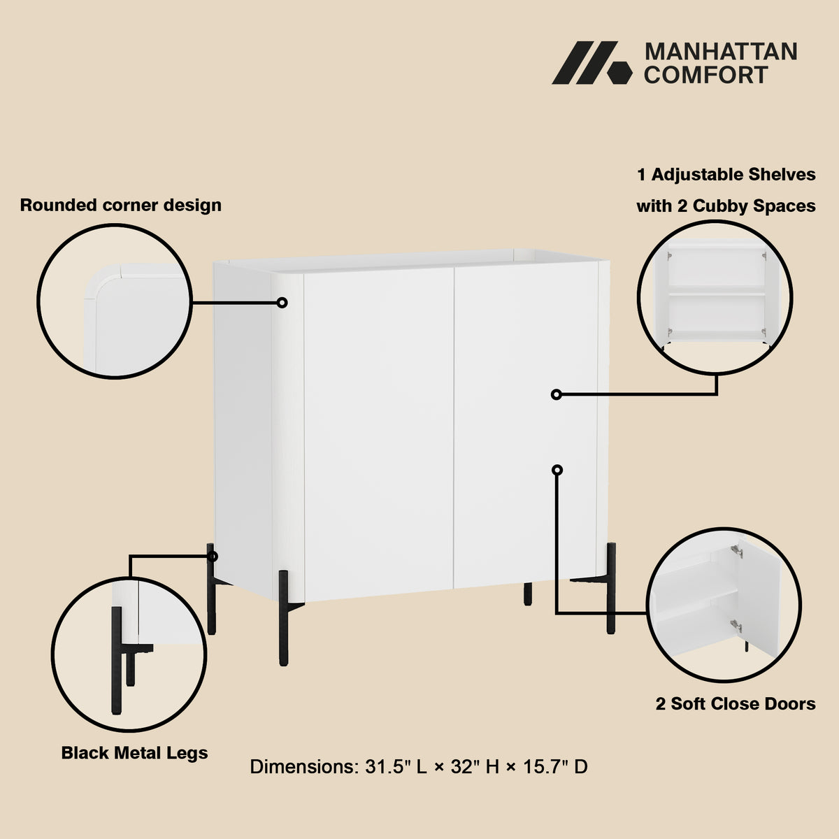 Abbey 32" Accent Cabinet