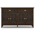 Acadian 60 Inch Wide Solid Wood Large Sideboard Buffet in Brunette