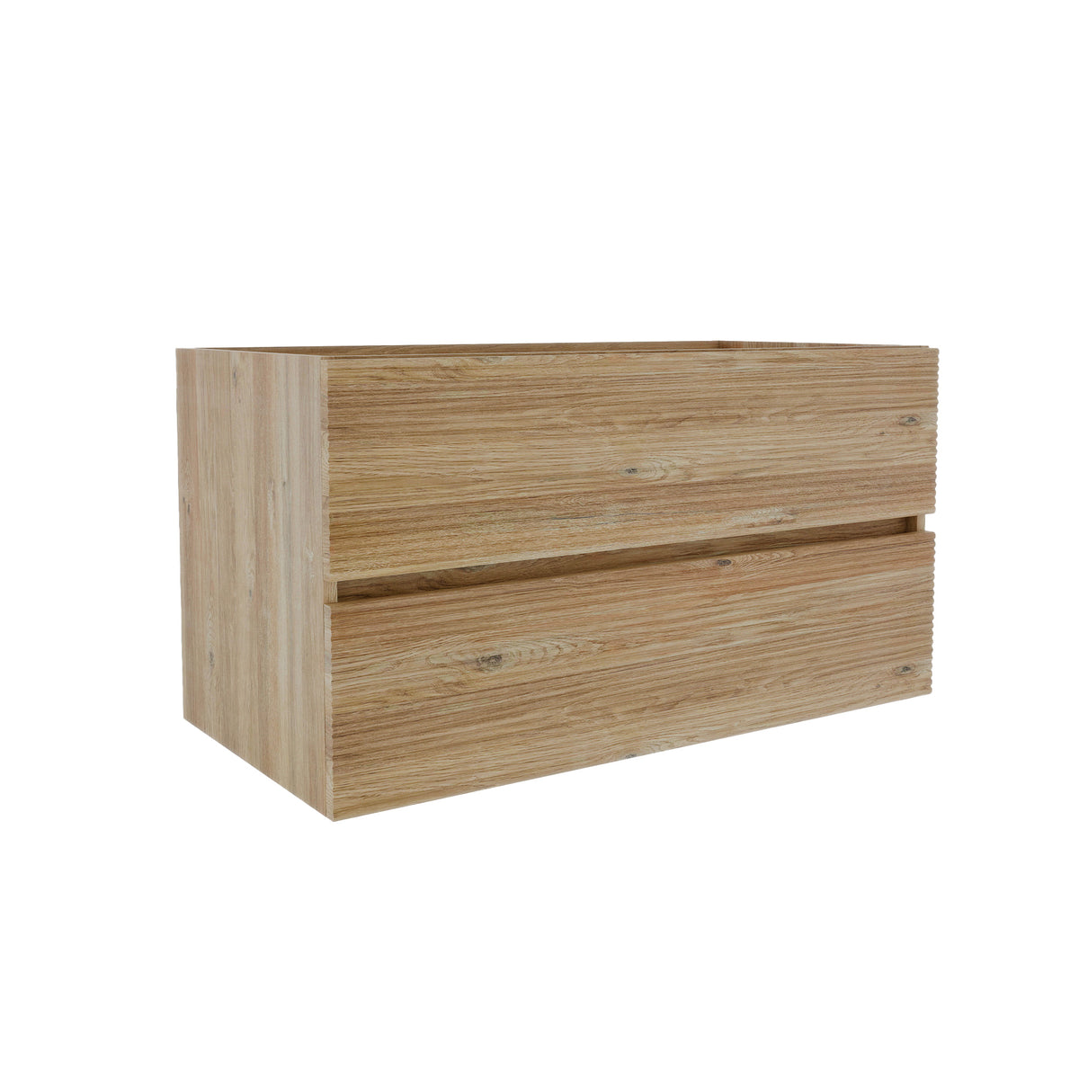 Grace 36-Inch Wall-Mounted Bathroom Vanity, Rough Oak with Double Soft-Close Drawers