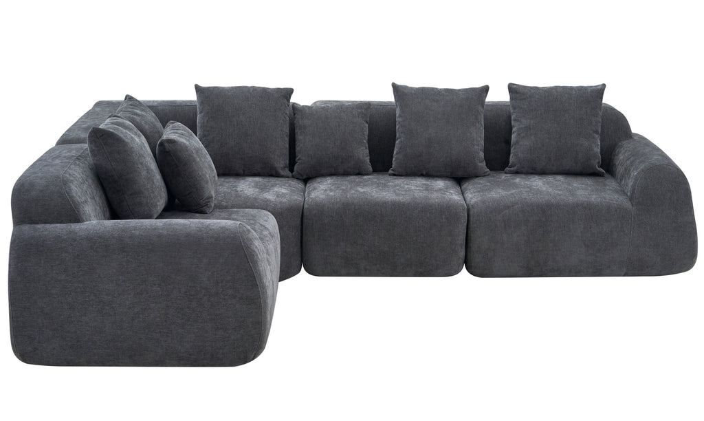 Oversized Cloud Velvet Curved Sectional Couch