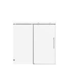 Frameless Single Sliding Shower Doors in Brushed Nickel