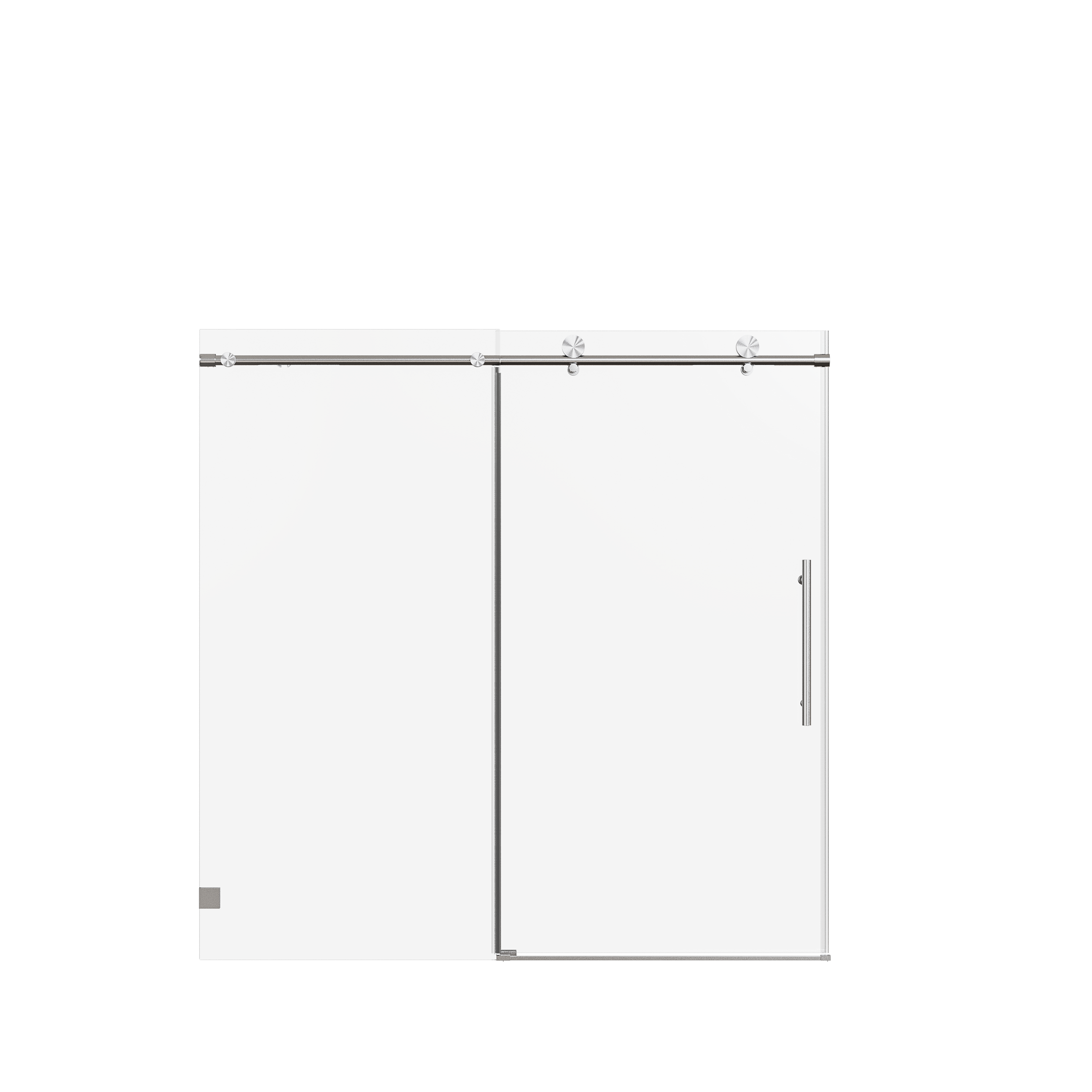Frameless Single Sliding Shower Doors in Brushed Nickel