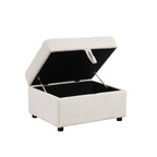 Movable Storage Ottoman - 26.6" Chenille Footrest