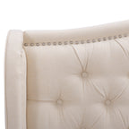 Marcella Upholstered Shelter Headboard Bed Set, Queen, Sky Neutral