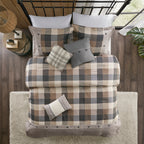 7 Piece Herringbone Comforter Set Neutral Cal King