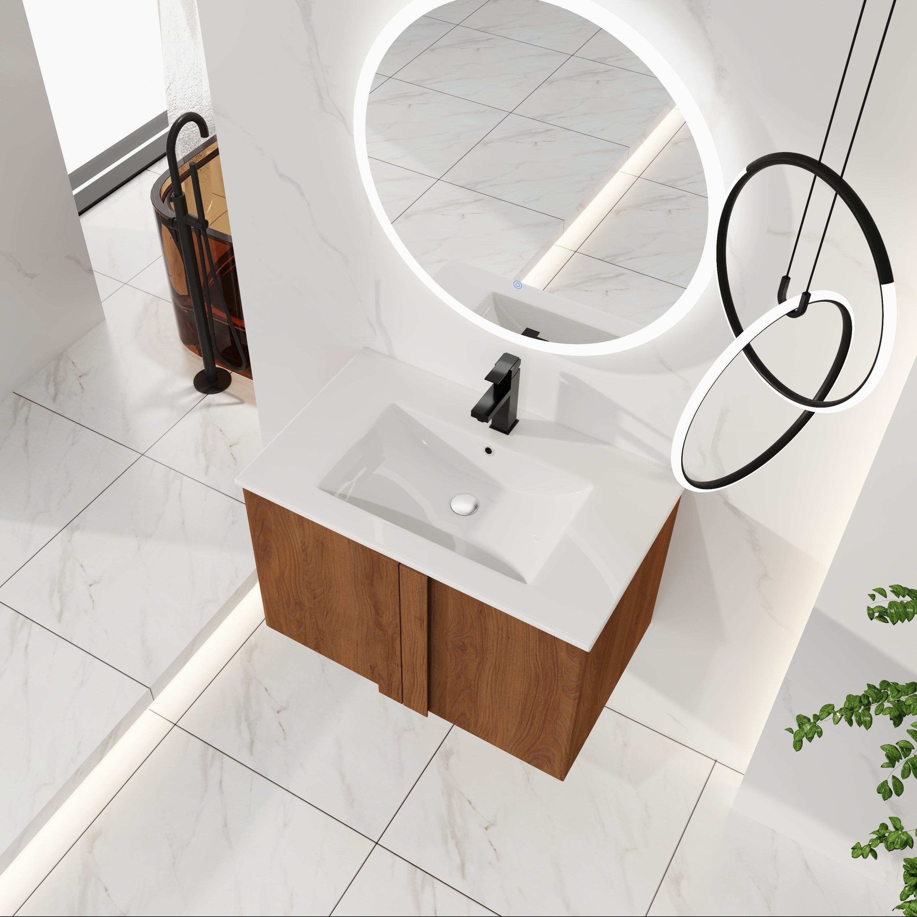 30" Wall-Mounted Bathroom Vanity with Sink Combo