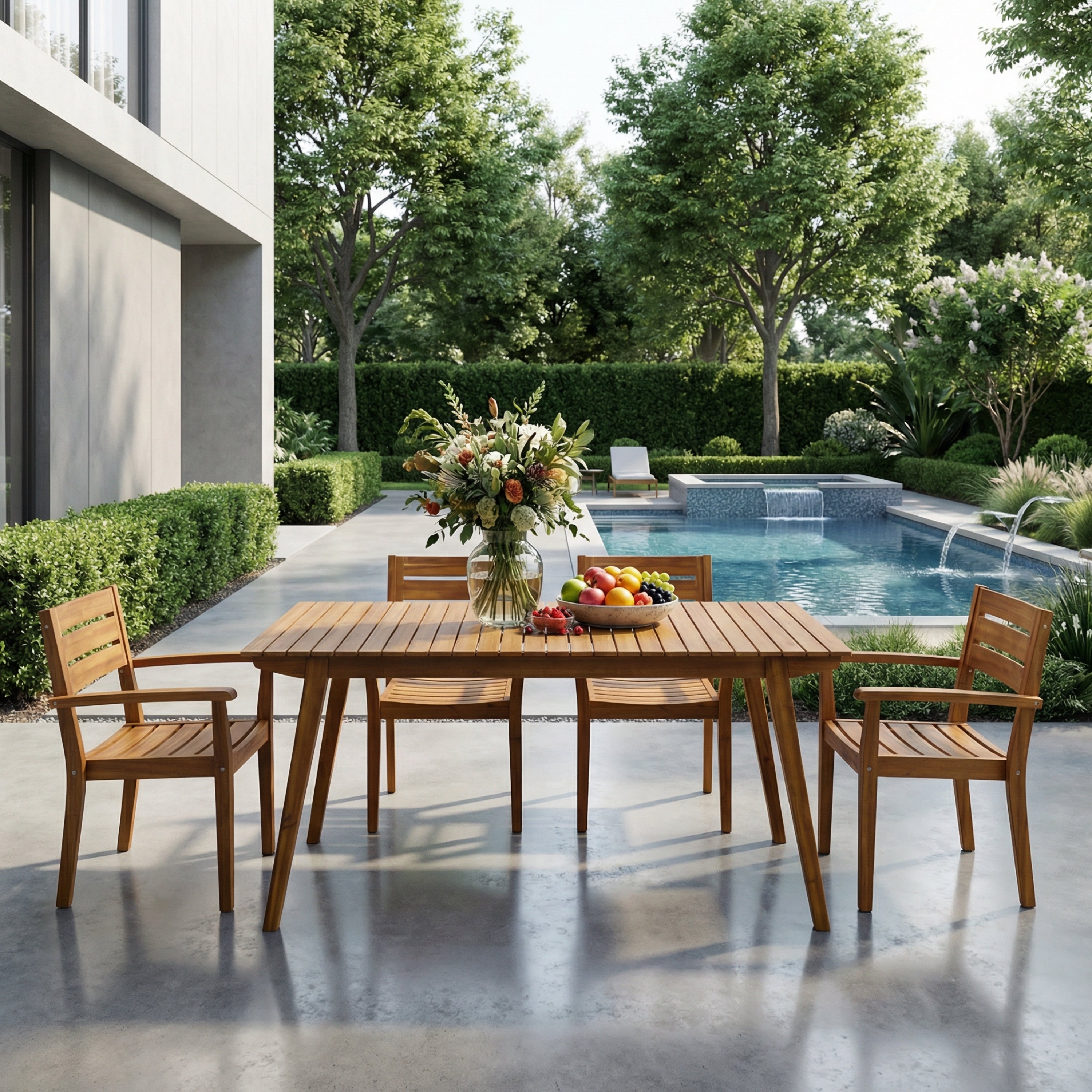 Outdoor 69" Solid Wood Dining Table